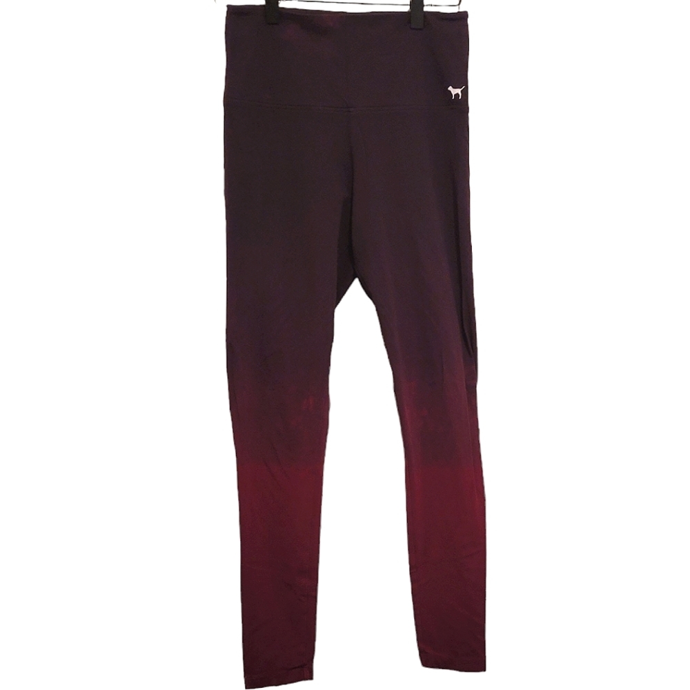 Pink Victoria's Secret Leggings Pink Purple Ombre Cotton Elastane Tight Fit High